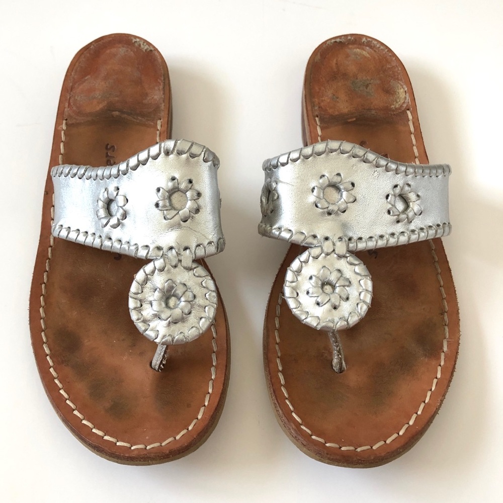 Jack Rogers Silver Sandals 7